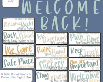 BOHO Neutral Back to School Bulletin Board Posters: Banners, Classroom Culture, Classroom Community, Class Guidelines, BOHO Decor