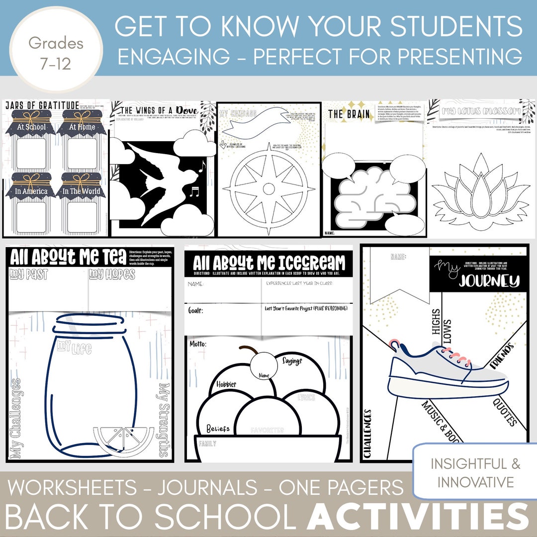 Back to School Activities and Worksheets: Getting to Know Your Students ...
