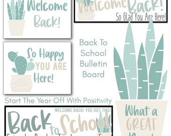 Cactus BOHO Classroom Welcome Back To School Poster Pack: Bulletin Board, Classroom Community, Class Guidelines, Desert Decor