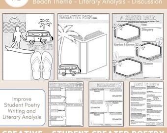 Beach Poetry Portfolio: Original Student Poetry, Writing, Literary Analysis, English Resource, Student Writing, Projects, ELA
