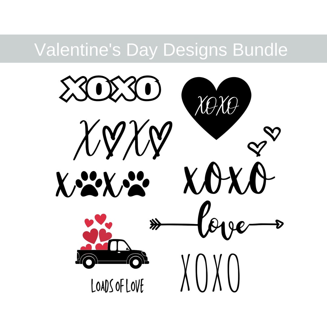 Valentine's Day Svg Bundle , XOXO Svg Png Jpg File, DIY Cut File, Hugs ...