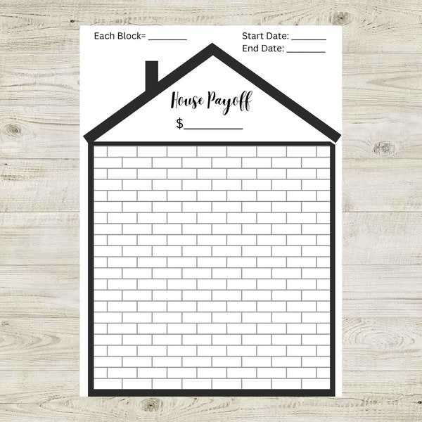 House Payoff Chart - Etsy