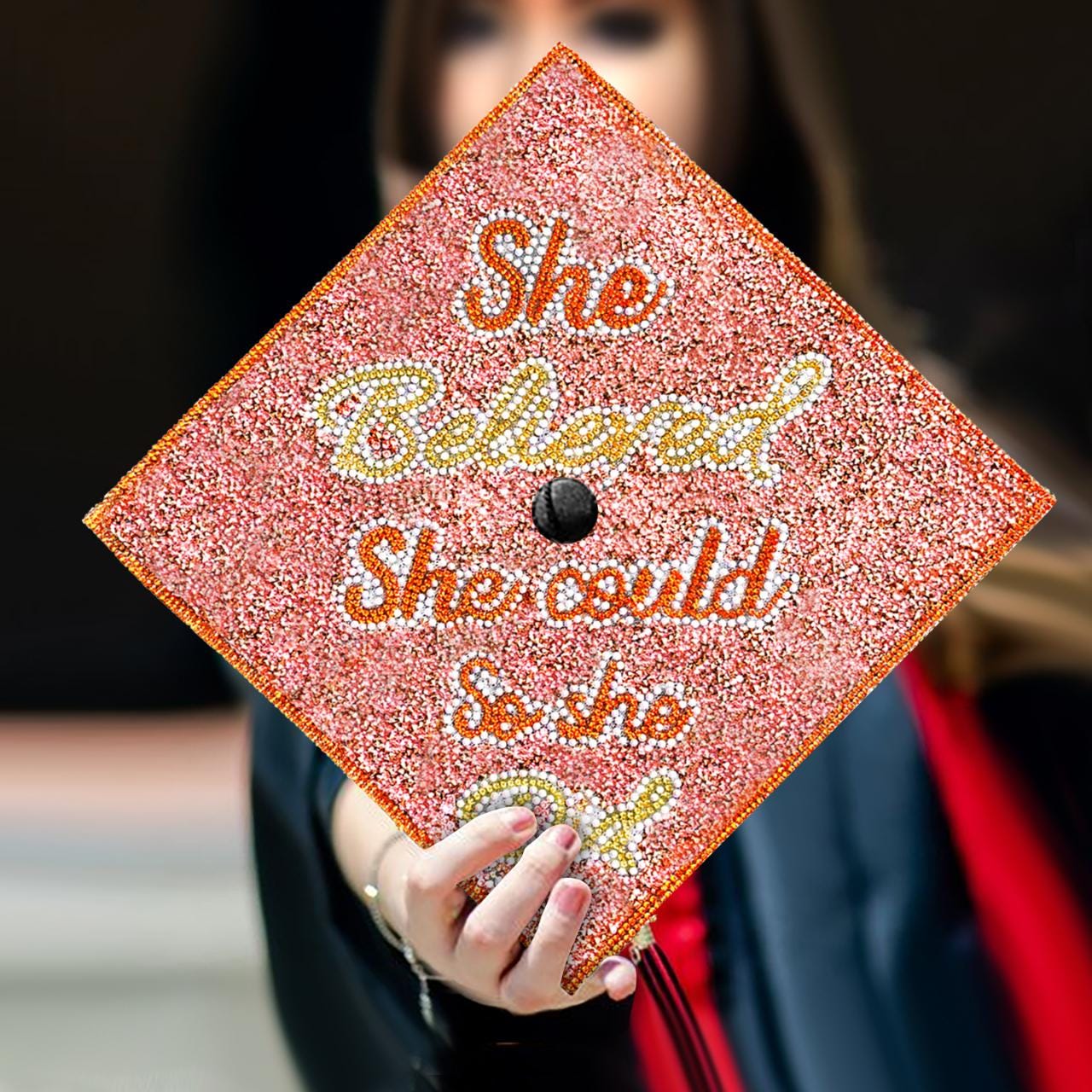 Cal Poly Rhinestone Grad Topper Rhinestones Graduation Cap Topper, Grad Cap Decorations, Bedazzled Grad ...