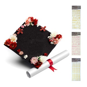 Handmade Graduation Cap Decoration| College, University, Graduate, High School, Floral, Graduation Gift, DIY Cap Topper | DIY Kit