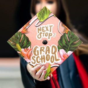 Next stop Grad school｜Grad Cap Toppers-Graduation Caps Decoration-College Graduation Gifts-Designed Grad Caps-Class of 2024-Etsy Grad Gift