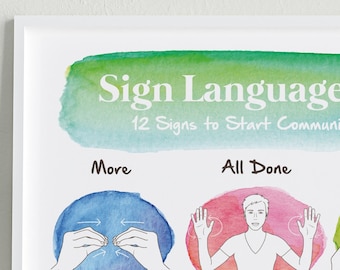 Youngster signal Etsy image regarding Baby Sign Language Australia Free Printable Chart named Kid indicator Etsy