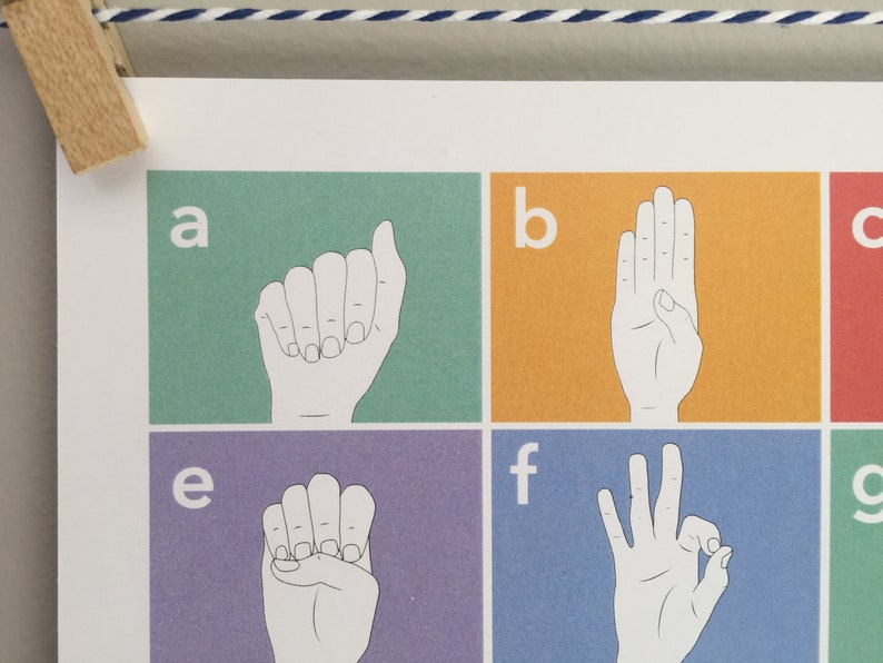 baby sign language printable asl alphabet digital download etsy