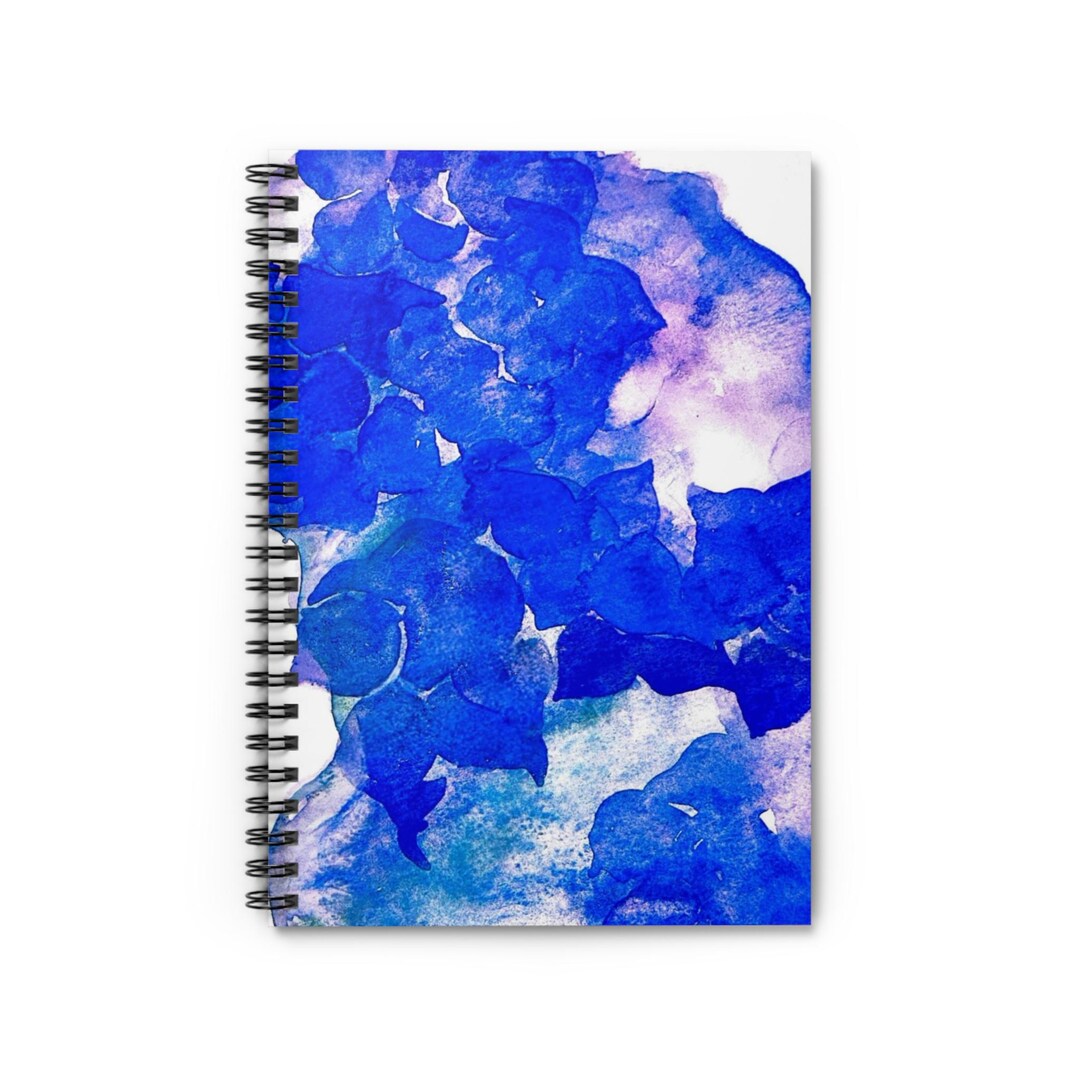 Spiral Notebook: Blue Hydrangea Floral Art Journal, Ruled Line - Etsy