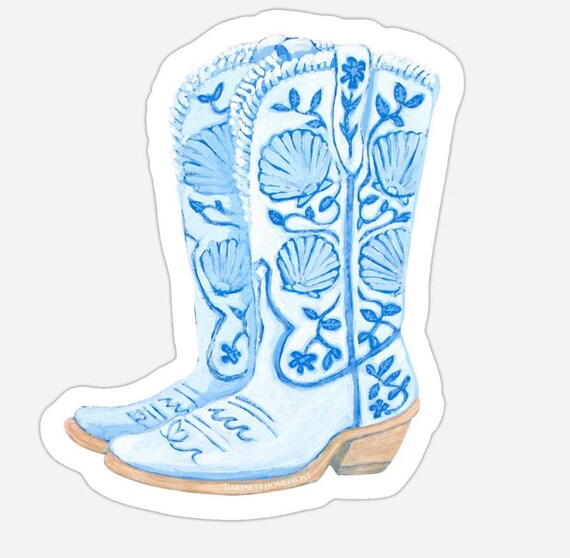 Sticker "Coastal Cowgirl" Shell Boots