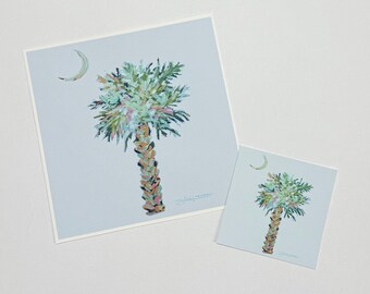 Palme et lune - Impression - Caroline du Sud