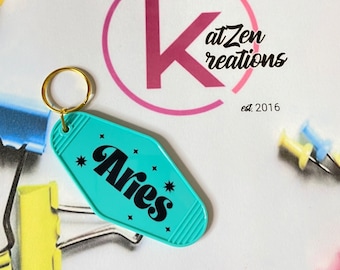 Motel Keychains, zodiac signs, Astrology, Personalized keychain, gifts, birthday gifts, vintage keychains, Retro keychain, gifts for mom,