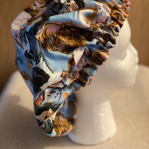 Custom made Cow Print Adult Bonnet, Satin Bonnet, Sleep Cap,Satin Lined, Hair Bonnet, For all hair types, Child sizes, Cow Print