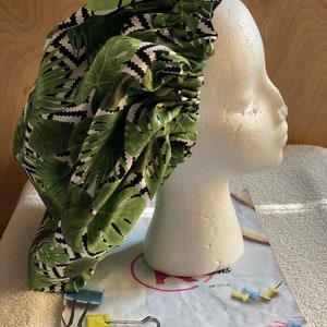 Custom made  Jungle Adult Bonnet, Satin Bonnet, Sleep Cap,Satin Lined, Hair Bonnet, For all hair types, Child sizes, House  bonnet zebra