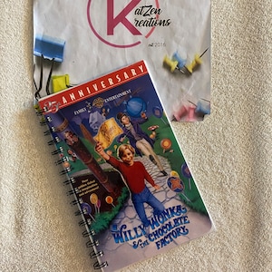 Handmade VHS Note Book, Wire Bound Sketch book, Journal Book, Drawing Book, Up cycled notebook, recycled notebook, chocolate
