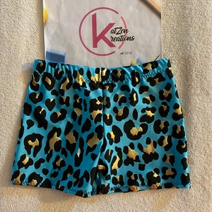 Blue Animal Print Shorts Cheer Shorts Dance shorts Gymnastics Short Animal Design shorts cheer wear shorts pink shorts dance wear, Cheetah