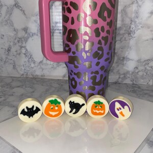 Handmade 3D Halloween Cookies, Straw Topper, Bat, Cat, Pumpkin  Drinking Straw, Stanley Topper, Regular topper, Tumbler Straw Sugar cookie