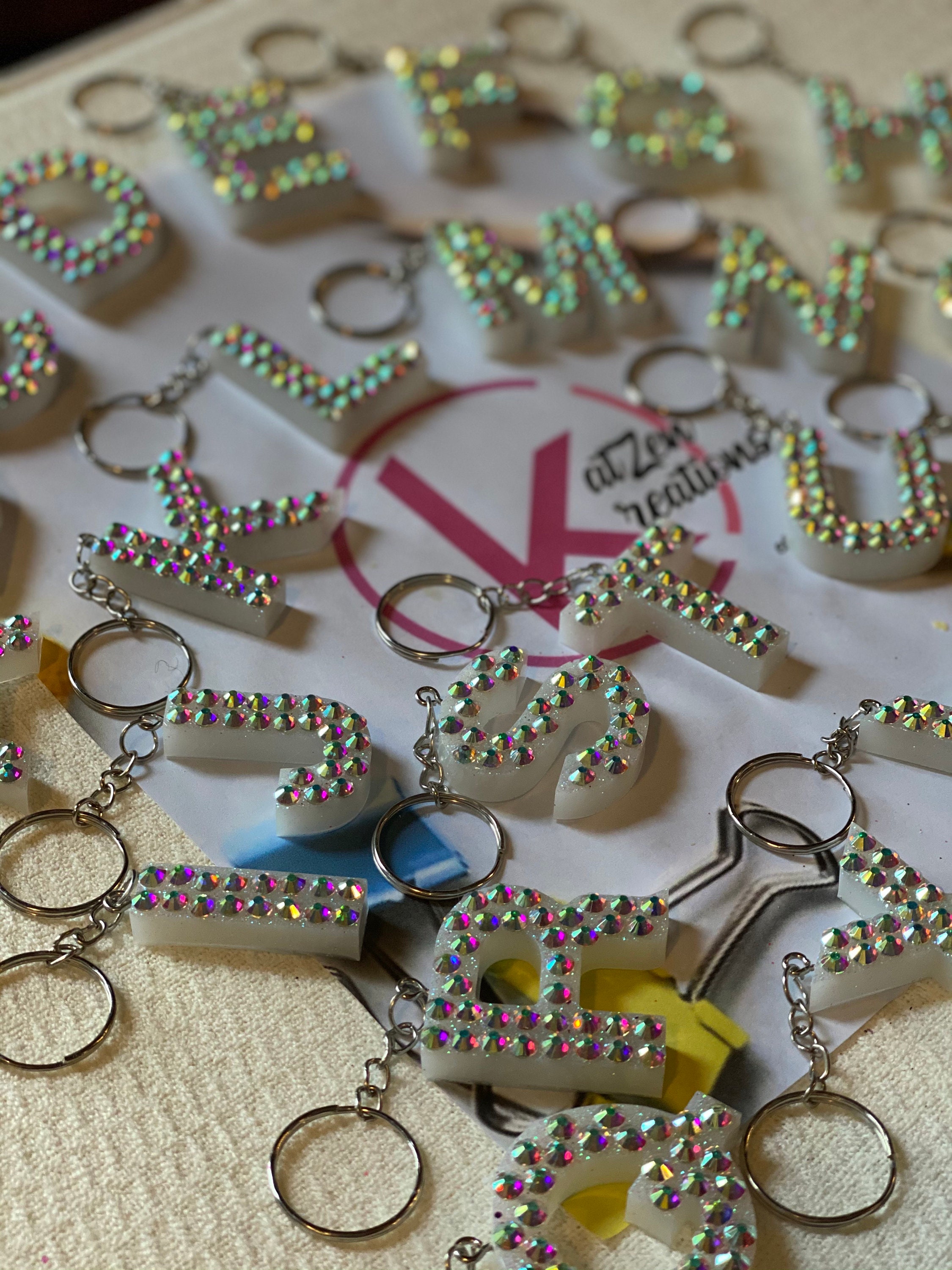 Resin Key Chain Letter Keychain Initial Keychain Alphabet Etsy UK