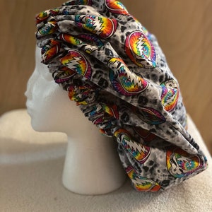 Custom made Skull Dead Adult Bonnet, Satin Bonnet, Sleep Cap, Hair Bonnet, For all hair types, Wear to the store, Child sizes, rainbow