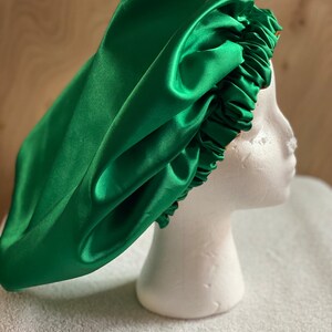Custom made Green And Gold Satin Adult Bonnet, Satin Bonnet, Sleep Cap,Satin Lined, Hair Bonnet, For all hair types, Child sizes,Reversible