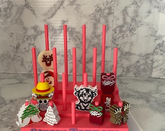 Exhibidor de adornos para pajitas, soporte, archivo 3MF, archivo STL para impresión 3D, Buddy, archivo digital, 4 niveles, estándar, adornos para pajitas Stanley, ideas para vendedores.