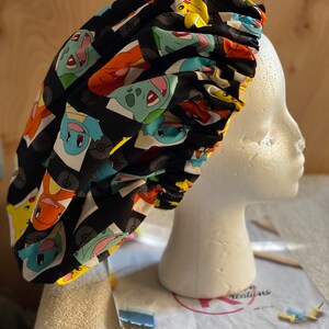 Custom made  Pocket Monster Adult Bonnet, Satin Bonnet, Sleep Cap,Satin Lined, Hair Bonnet, For all hair types, Child sizes, House  bonnet