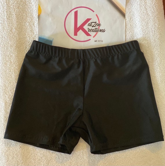 Black cheer spandex shorts clearance