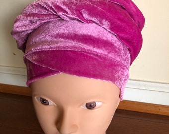 Light pink velvet turban headwrap