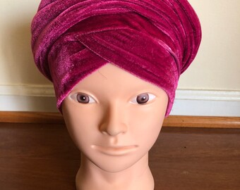 Velvet headwrap pink turban