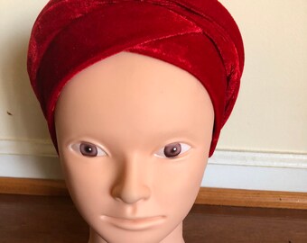 Red velvet turban/headwrap