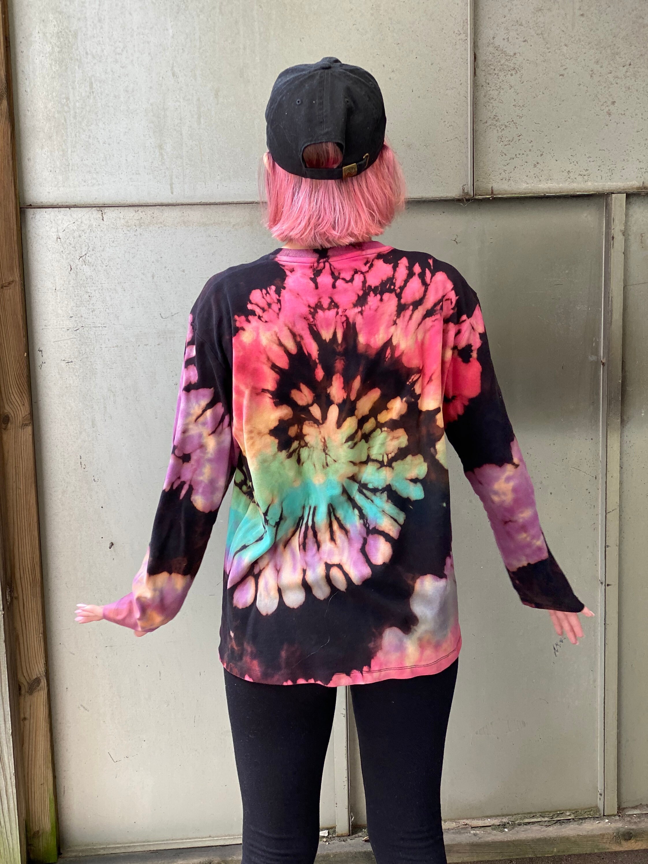 bleach tie dye pink shirt