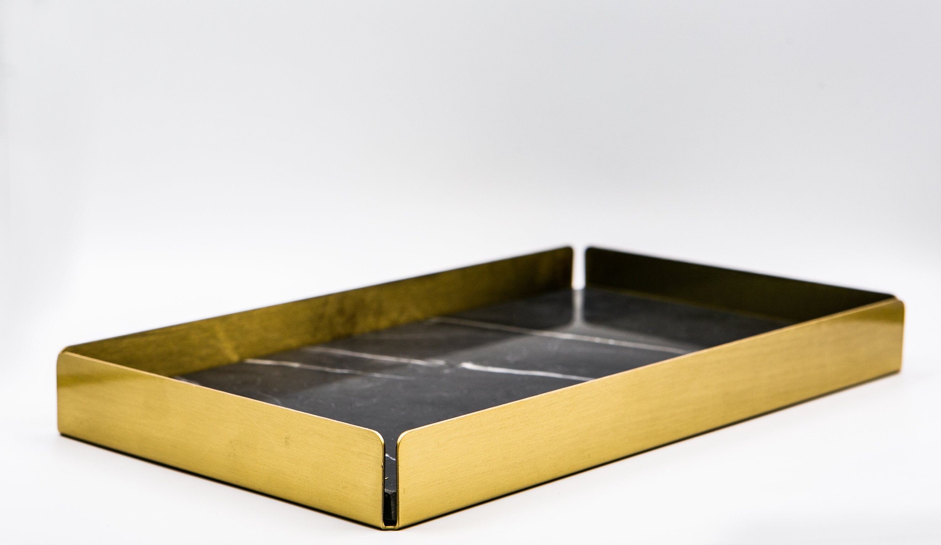 Black And Gold Marble Rectangular Tray Etsy