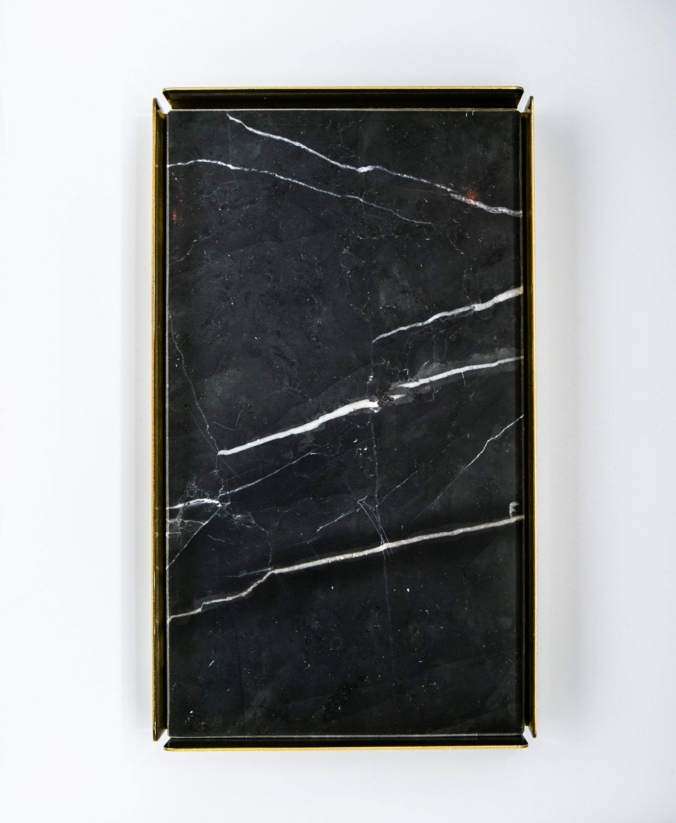 Black And Gold Marble Rectangular Tray Etsy