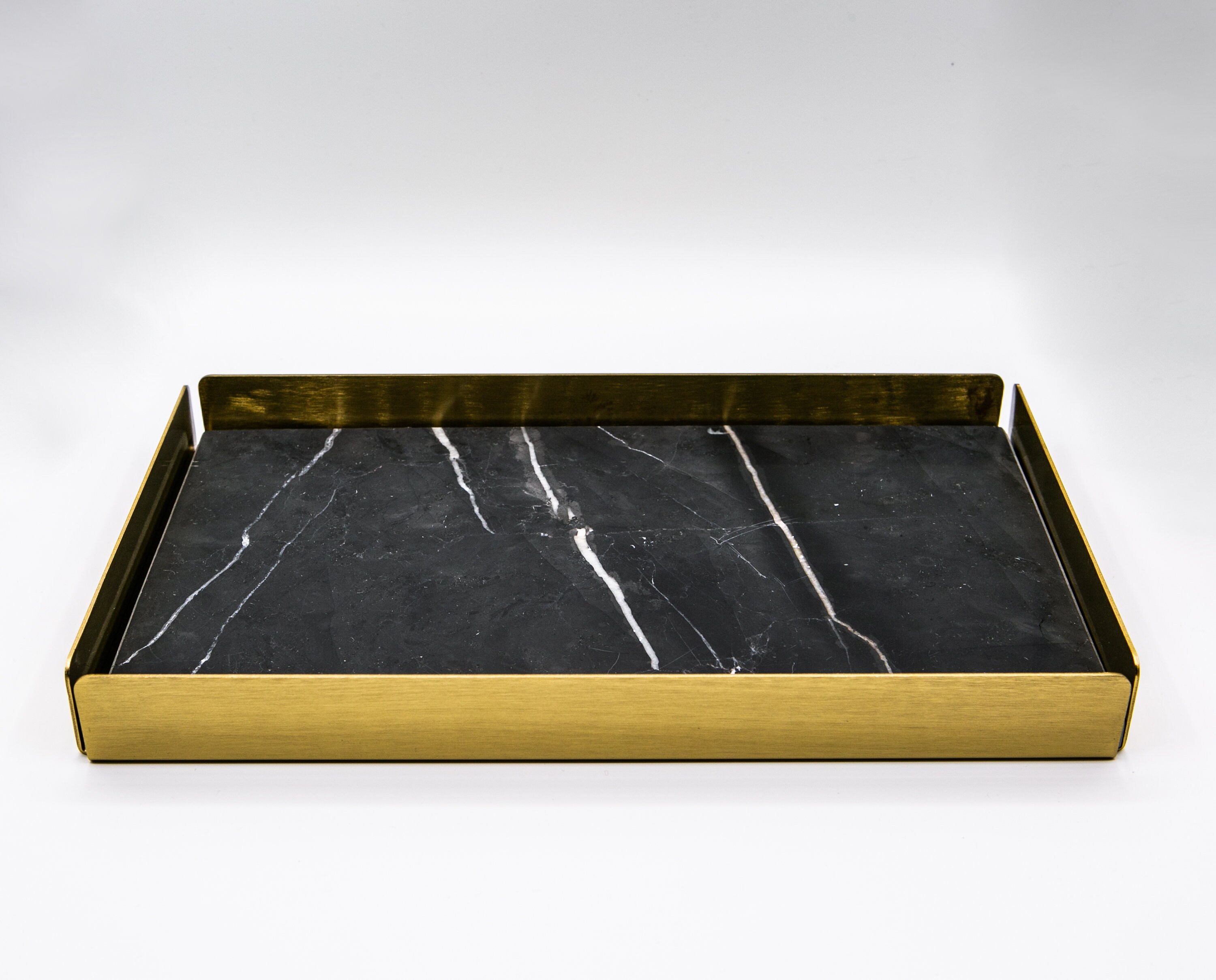Black And Gold Marble Rectangular Tray Etsy
