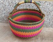 Exra Large Bolga market basket Market Basket African Basket Picnic Basket Storage Basket Handwoven Basket