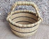 Small Basket Bolga market basket picnic basket Market basket Gift Basket Woven Basket African Basket Fair trade Basket