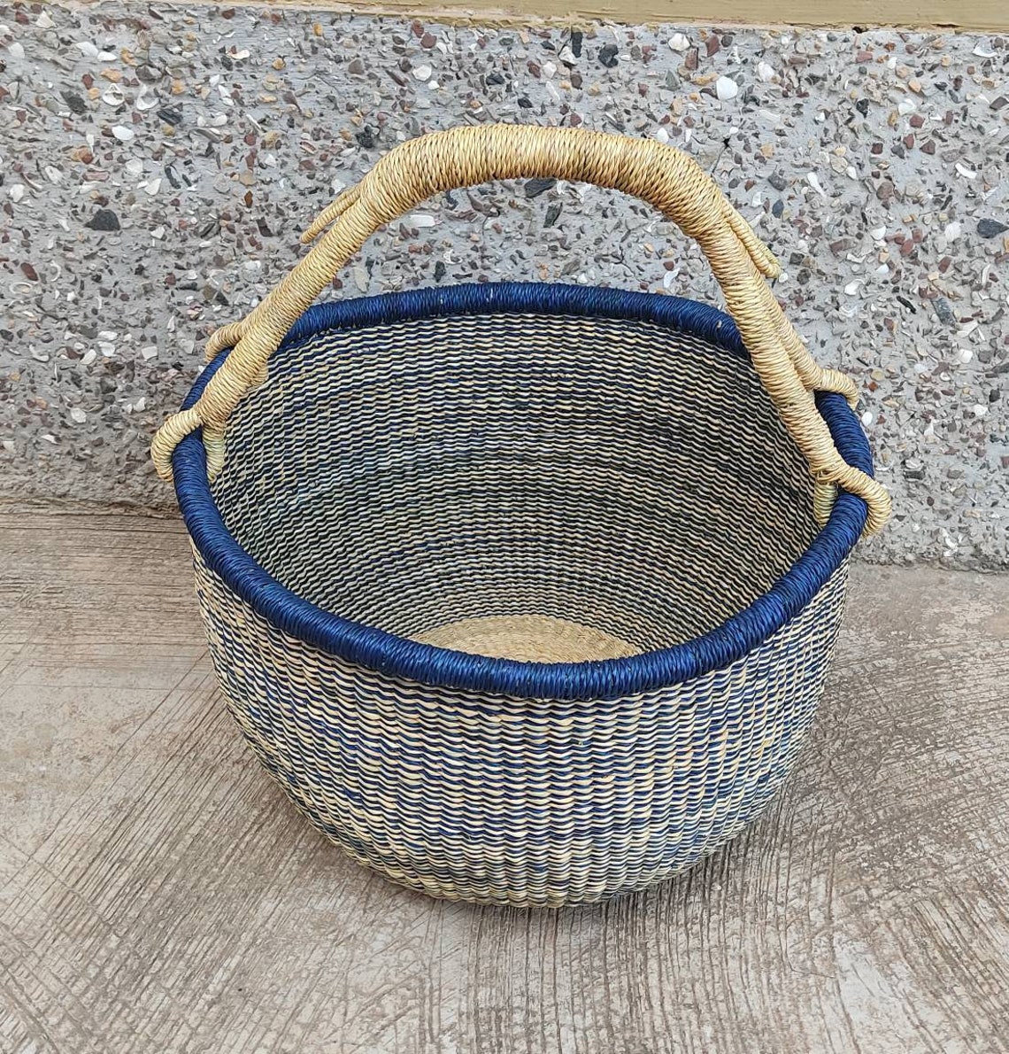 Large Bolga market Basket Etsy