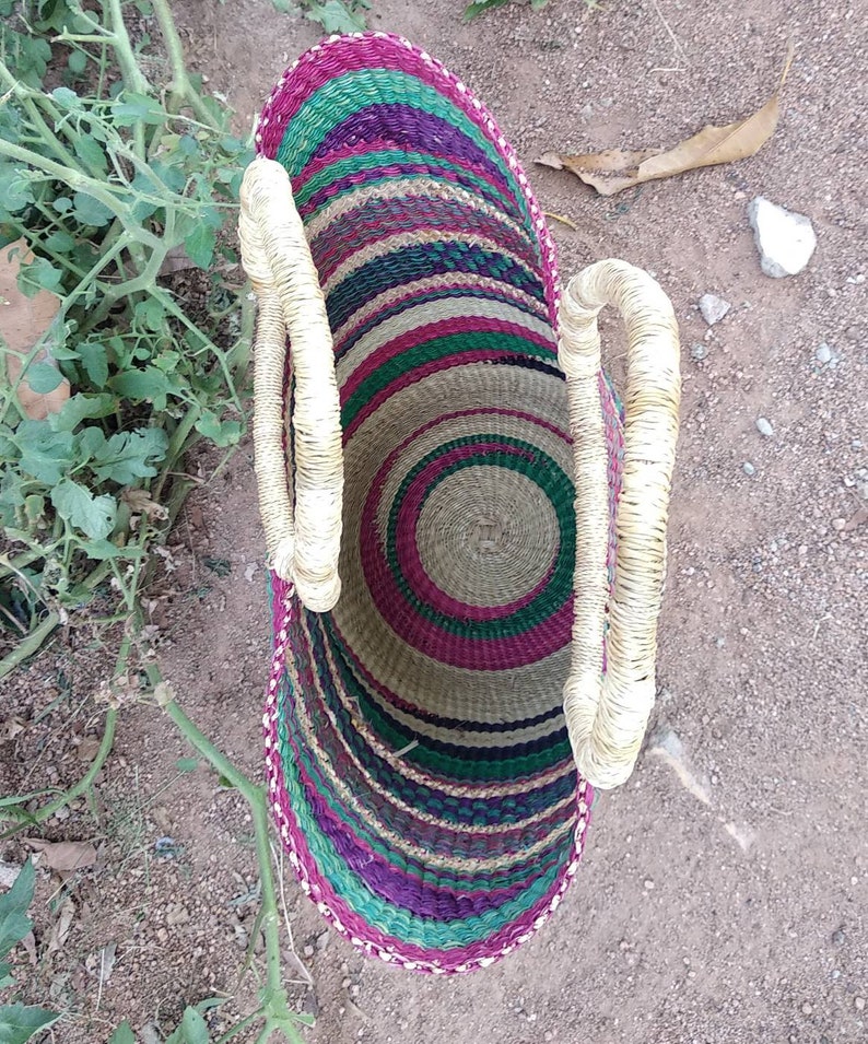 Straw basket Flower girl basket African basket Desk Etsy