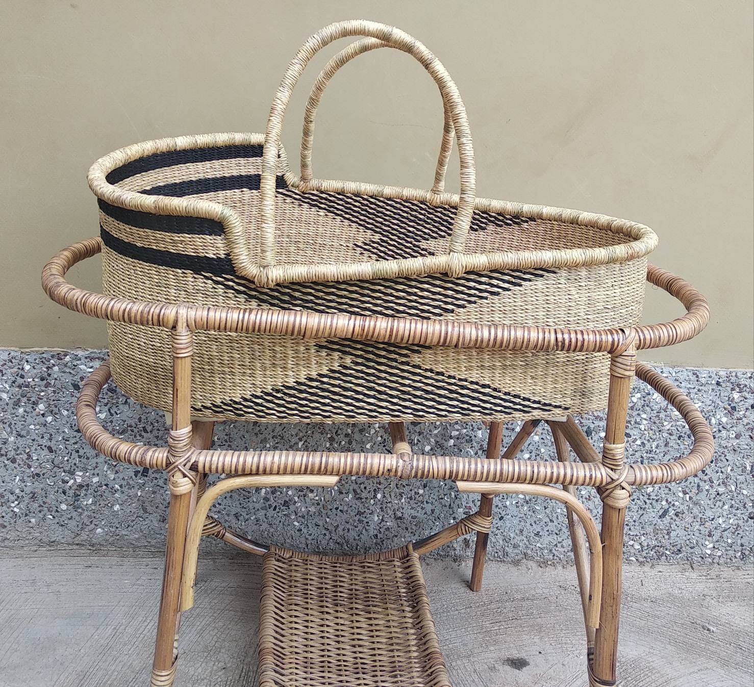 Baby Moses Basket Baby Shower Gift African Moses Etsy
