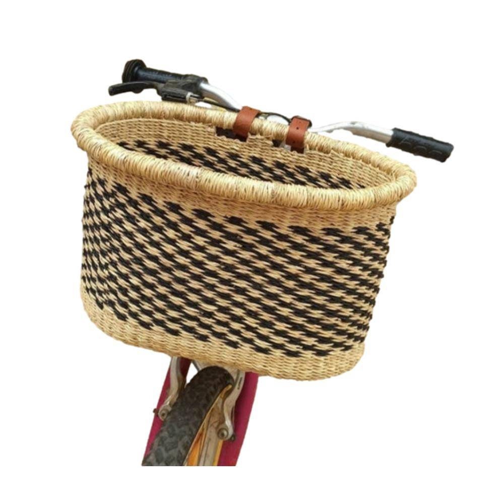 Bike Basket, African Bolga Wicker Bicycle Accessories, Bike