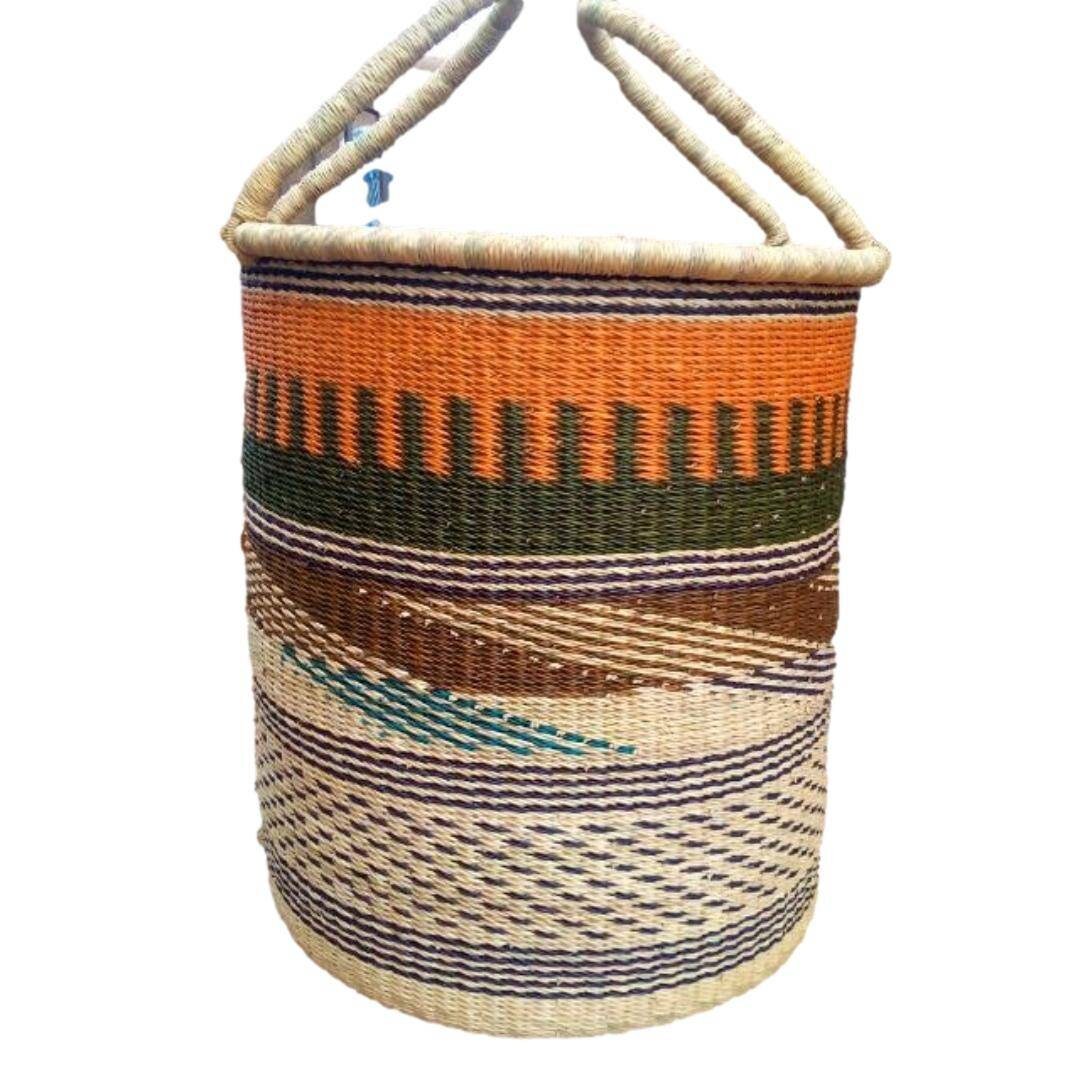 African Laundry Basket With Handle Large Handmade Woven Etsy