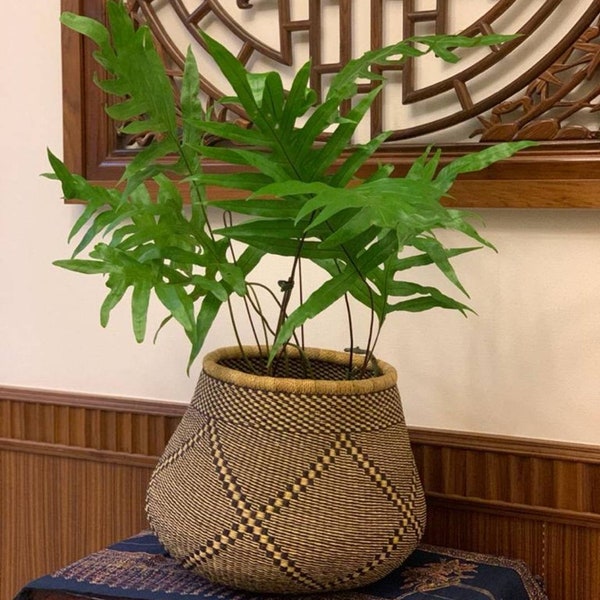 Personalized Flower Pot, Custom Flower Pot, Birth Month Flower Pot, African Basket, Plant Basket, Bolga Basket, Large Woven Basket