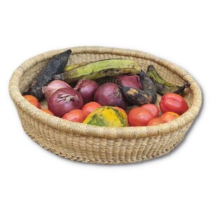 Obstkorb | Obstschale | Tablett Korb | Tablett Dekor | Tablett für Tisch | Afrikanisches handgemachtes Serviertablett | Küchentablett | Wandkorb