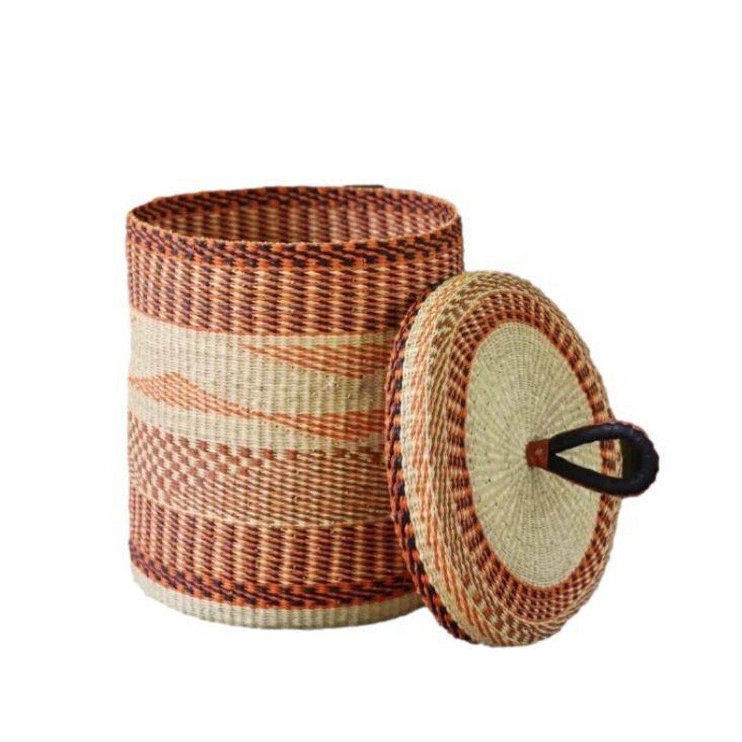 AFRICAN LAUNDRY BASKET With Lid African Woven Basket Blanket Etsy