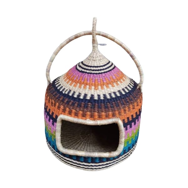 Modern Cat Furniture: Stylish Cat Hammock and Large Cat Bed, Cat Bed Cave, African Bolga Basket