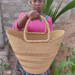 Large Market Basket - Fruit Tote Bag - Hand Woven Baskets