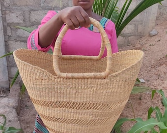 Large Market Basket - Fruit Tote Bag - Hand Woven Baskets