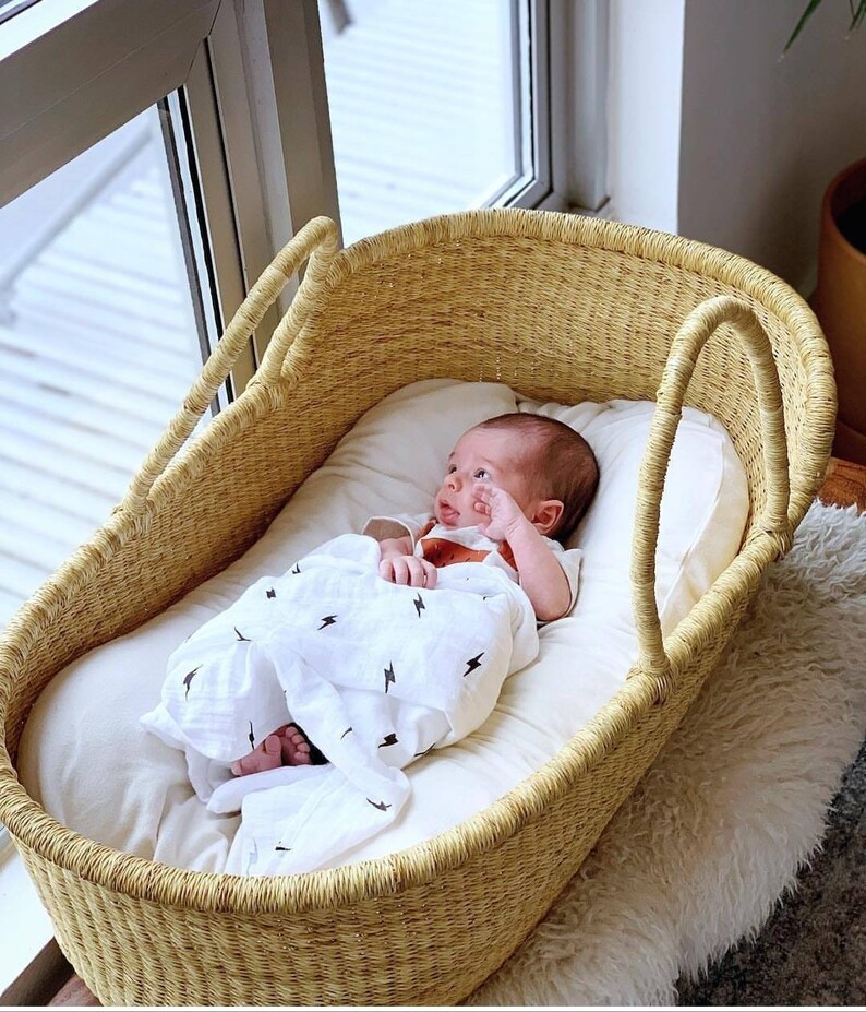 Moses basket Baby Moseskorb Bolga basket Etsy
