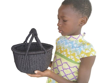 Small Basket With Handle, Basket For Fruit, Market Basket, Woven Basket, Gathering Basket, Storage Basket, Bolga Basket, Wicker Basket