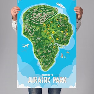 isla nublar | Movie Replica | jurassic park poster | geek decor