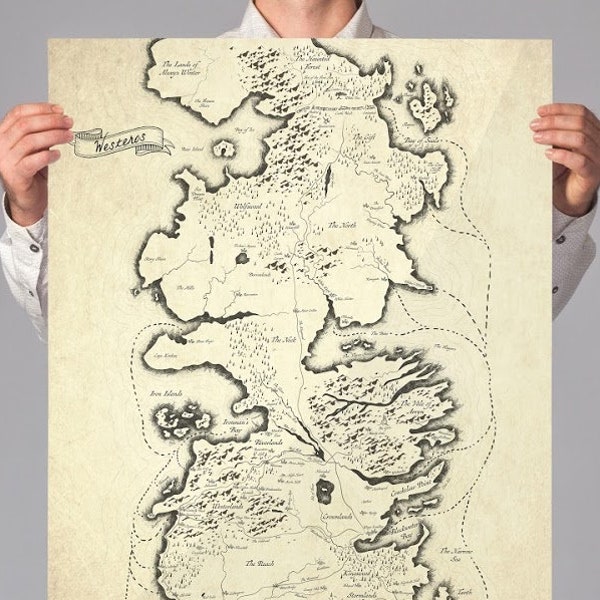 Game of Thrones Map | Fantasy Map | Westeros Map | Geek Decor